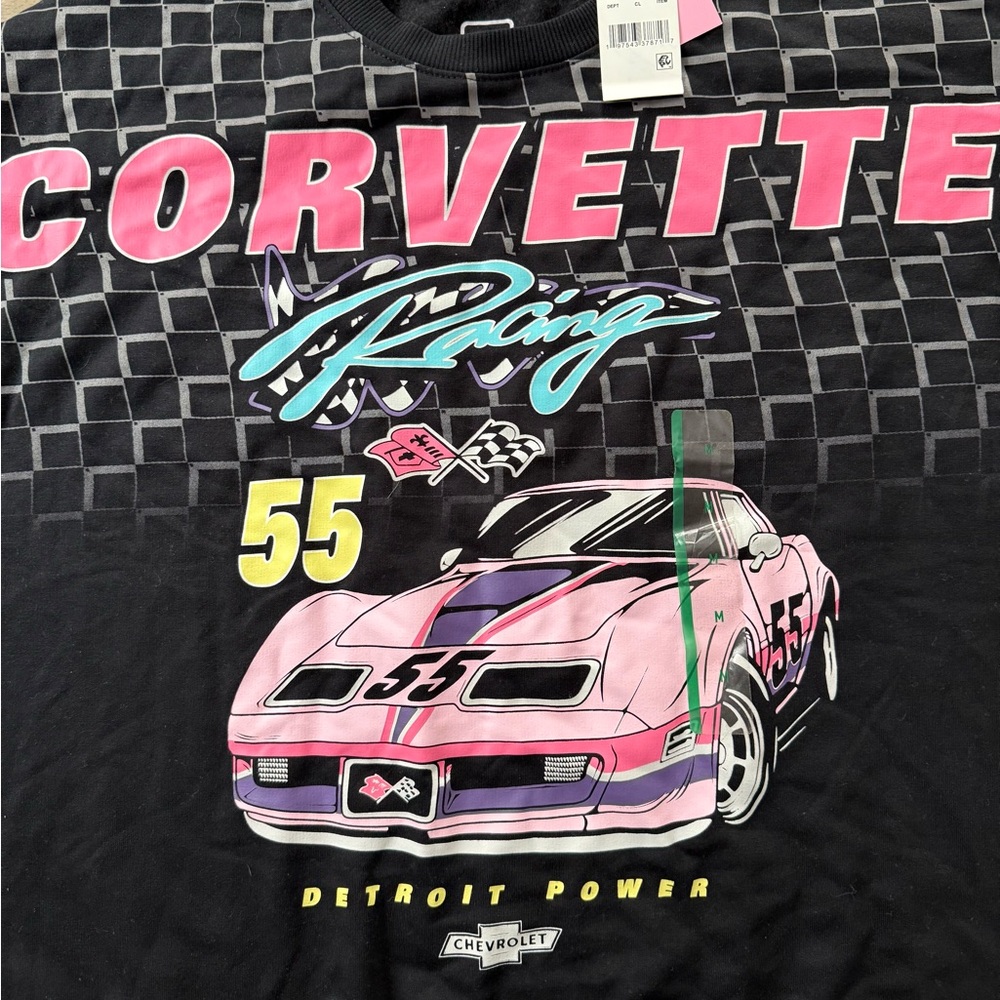 NWT Women's GM Corvette Racing Black Crewneck Lightweight Sweatshirt - Picture 5 of 9